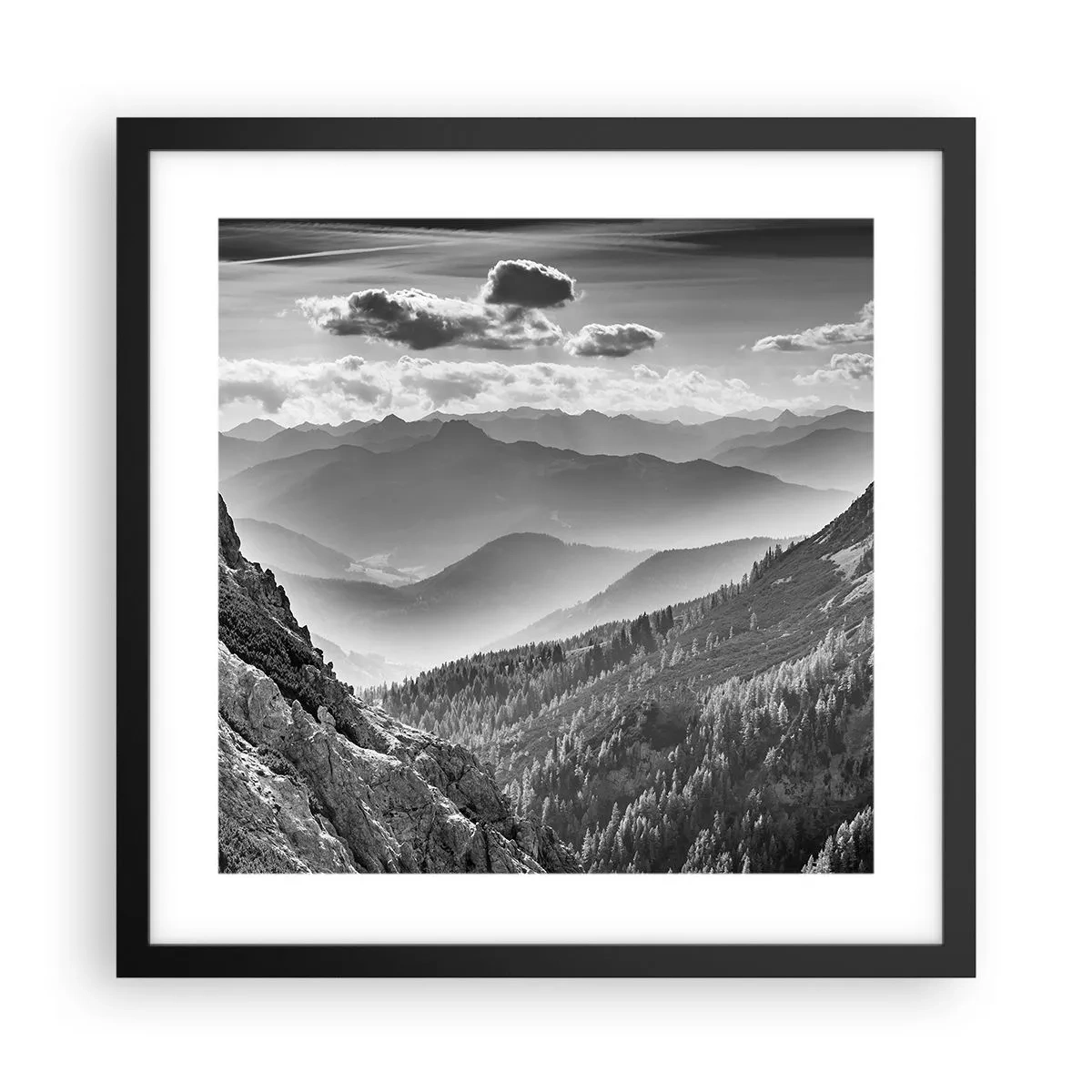 Poster în ramă neagră - Dincolo de orizont - 40x40 cm