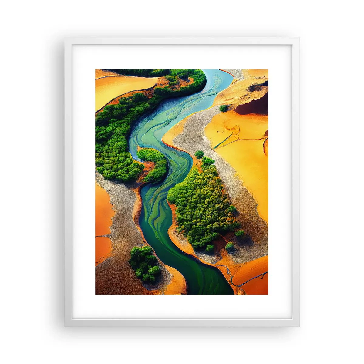 Poster în ramă albă - Râul care dă viață - 40x50 cm