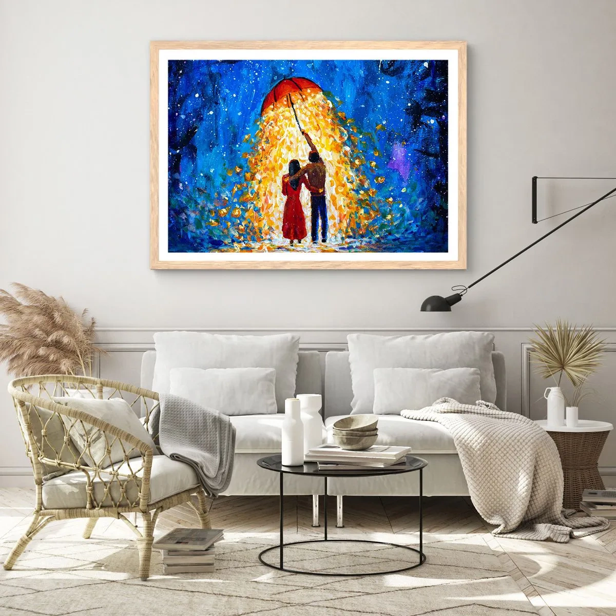 Poster în ramă de stejar deschis - Magia unei seri ploioase? - 100x70 cm