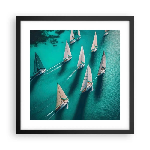 Poster în ramă neagră - Cursa cu vântul - 40x40 cm