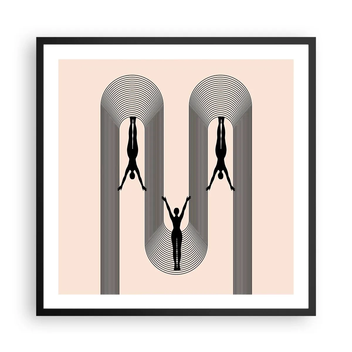 Poster în ramă neagră - Cu susul în jos - 60x60 cm