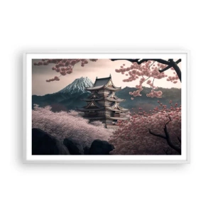 Poster în ramă albă - Țara florilor de cireș - 91x61 cm