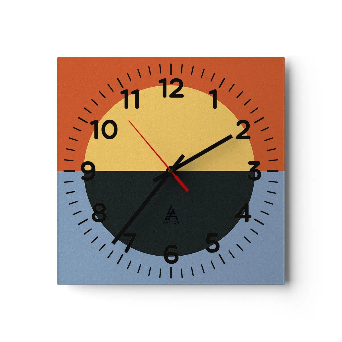 Ceas de perete - Ceas pe sticlă - O compoziție de căldură și răcoare - 40x40 cm