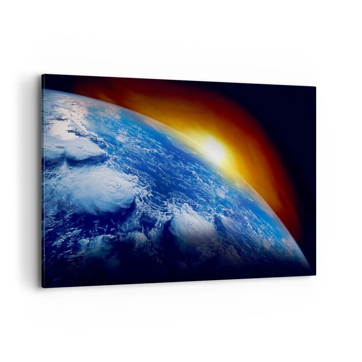 Tablou pe pânză - Răsărit de soare deasupra planetei albastre - 120x80 cm