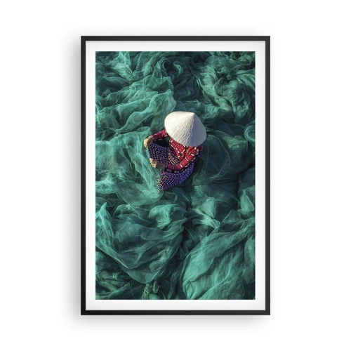 Poster în ramă neagră - Într-o mare de rețea - 61x91 cm