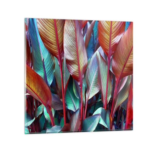 Tablou pe sticlă - Tufiș colorat - 30x30 cm