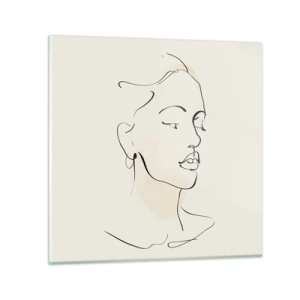 Tablou pe sticlă - Cu o linie sigură - 70x70 cm