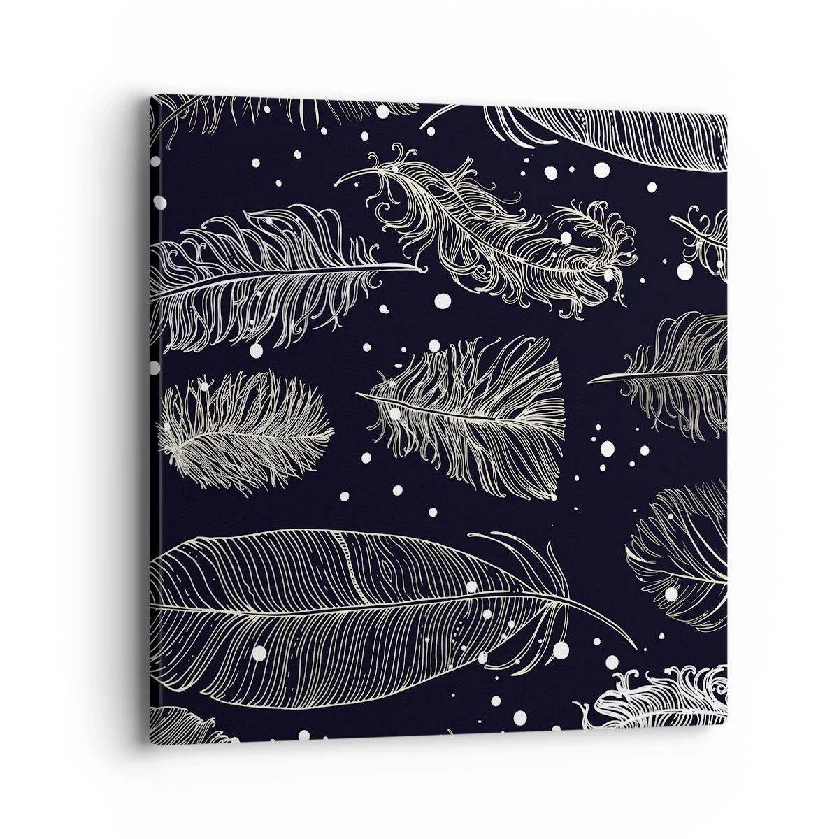 Tablou pe pânză - Dantelă cu pene - 40x40 cm