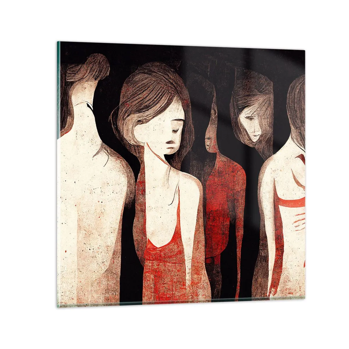 Tablou pe sticlă - Madonele întunericului - 60x60 cm