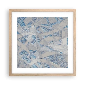 Poster în ramă de stejar deschis - Într-un labirint de gri-albastru - 40x40 cm