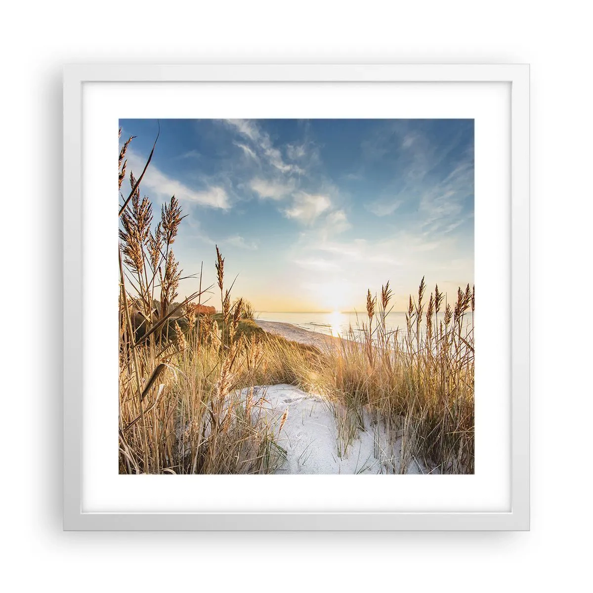 Poster în ramă albă - Plaja de nord - 40x40 cm