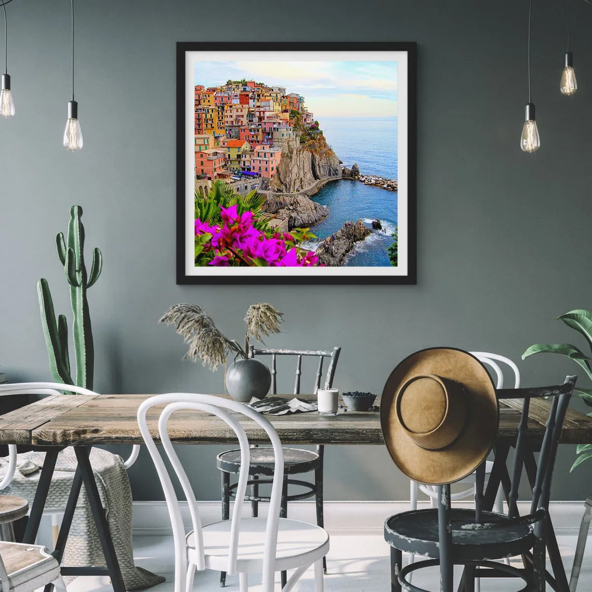 Poster în ramă neagră - Un oraș care râde - 40x40 cm