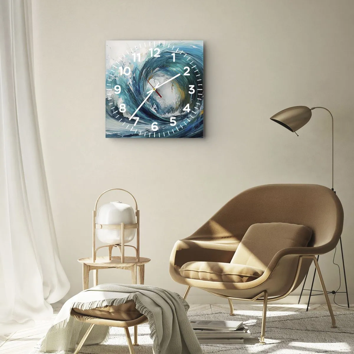 Ceas de perete - Ceas pe sticlă - Portal maritim - 30x30 cm