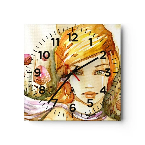 Ceas de perete - Ceas pe sticlă - Privirea de smarald care reduce la tăcere furia - 30x30 cm