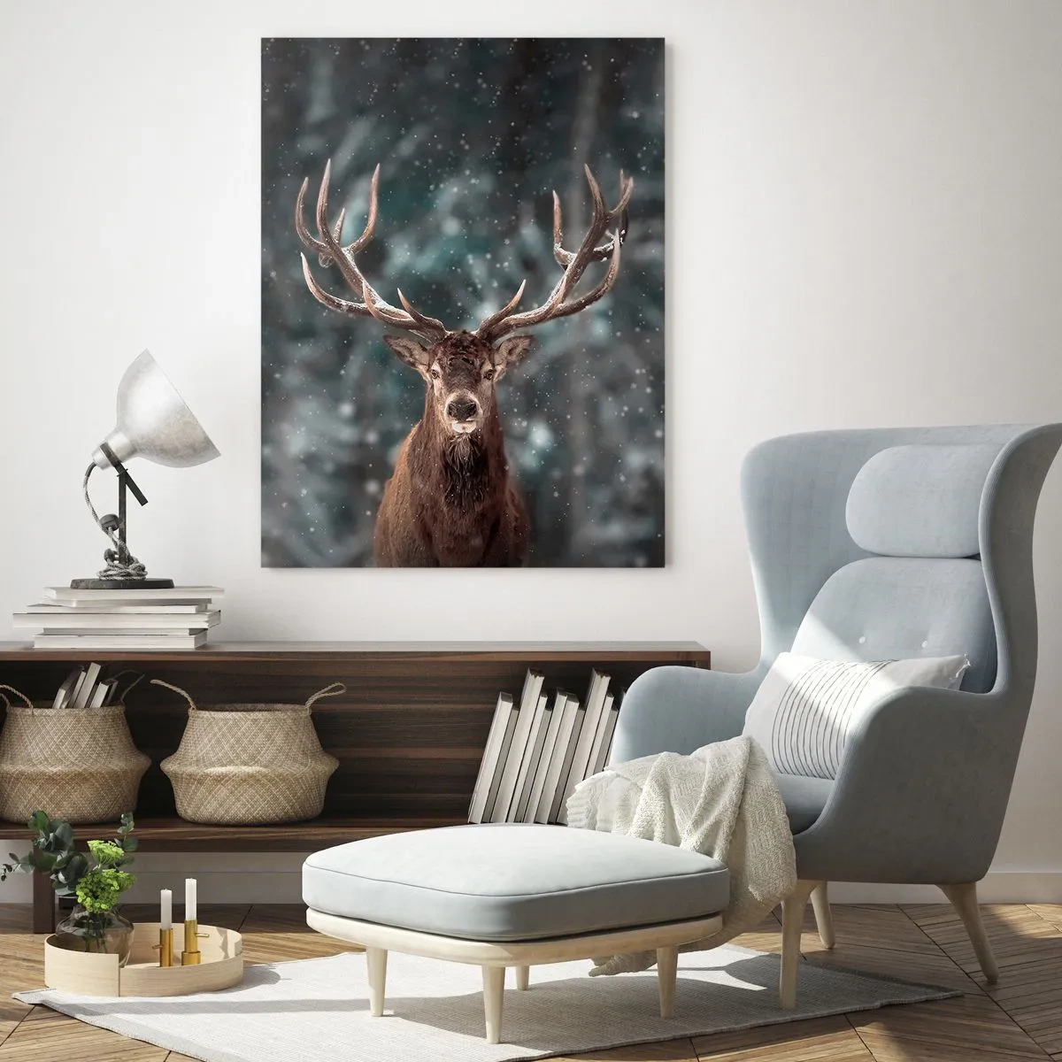 Tablou pe sticlă - Regele pădurii a fost încoronat - 50x70 cm