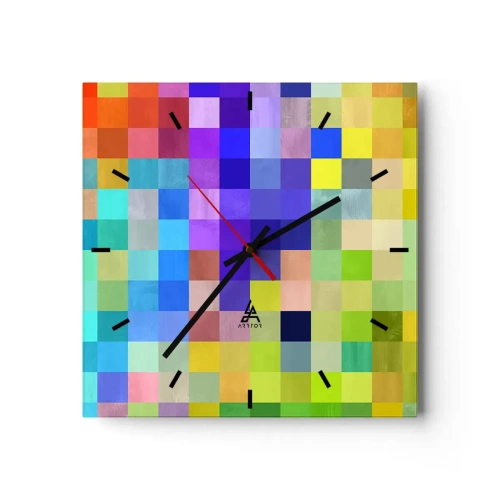 Ceas de perete - Ceas pe sticlă - Fiecare diferit, toate sunt egale - 30x30 cm