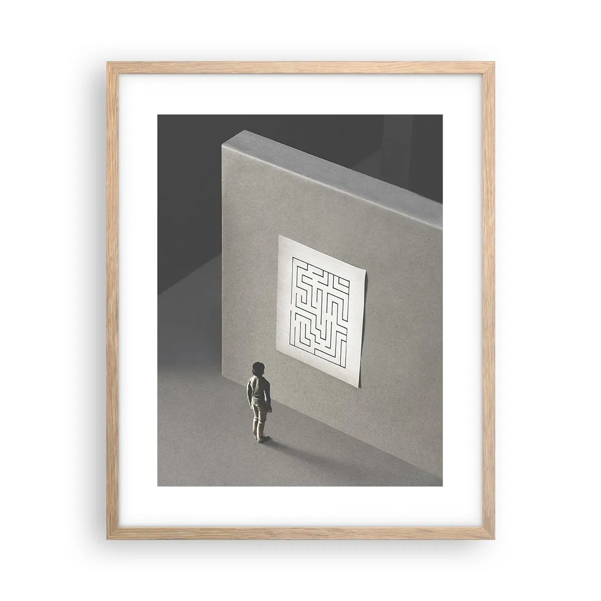 Poster în ramă de stejar deschis - Dar unde sunt? - 40x50 cm