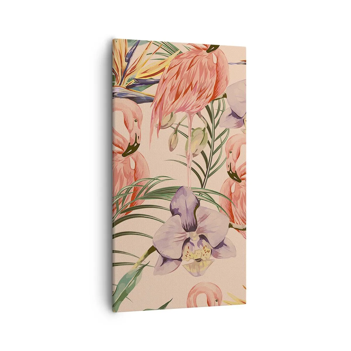 Tablou pe pânză - Balet floral roz - 55x100 cm
