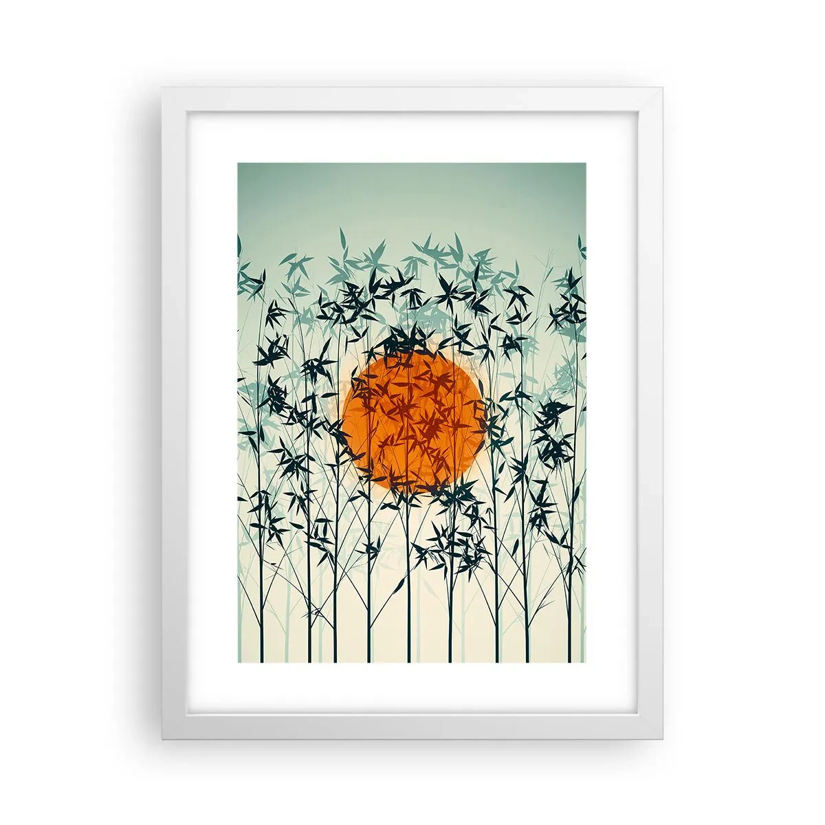 Poster în ramă albă - Soarele japonez - 30x40 cm