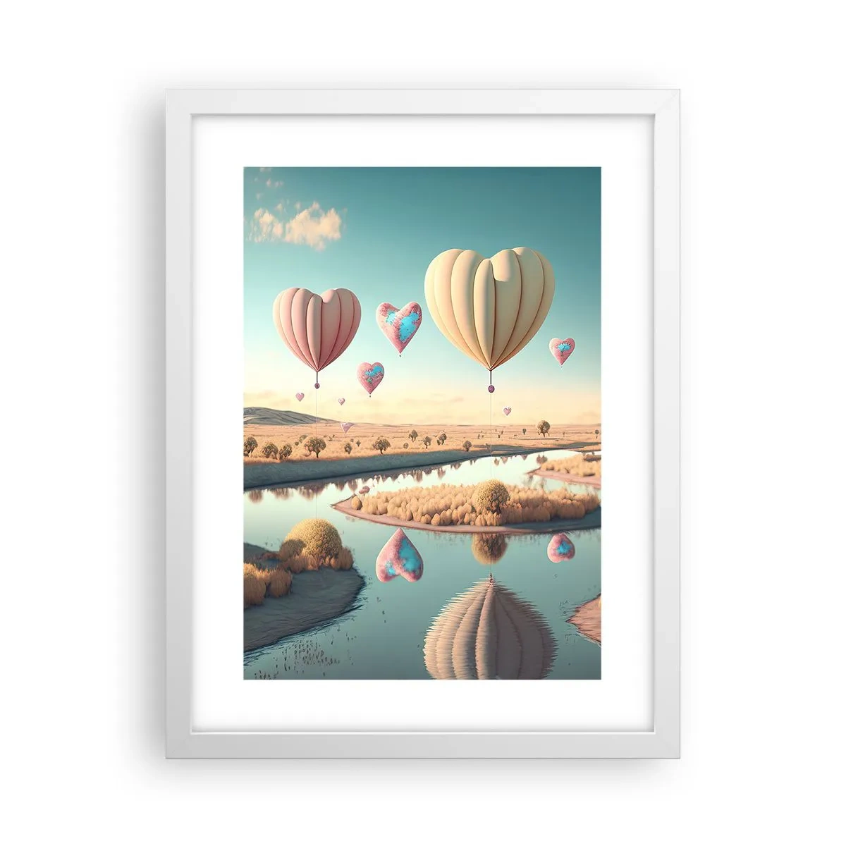 Poster în ramă albă - Iubirea ne înalță - 30x40 cm