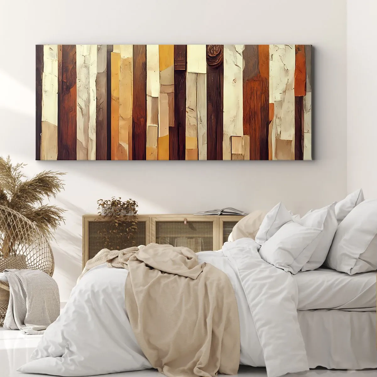 Tablou pe pânză - Imnul copacilor din pădure - 100x40 cm