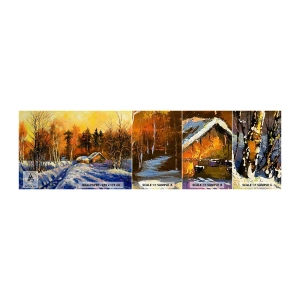 Mostră tapet autocolant Deluxe Sticker - Impresie de iarnă în soare - Peisaj, Iarnă, Cabană de munte - 100x30 cm
