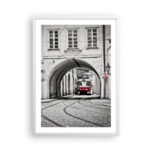 Poster în ramă albă - Printr-un labirint urban - 50x70 cm