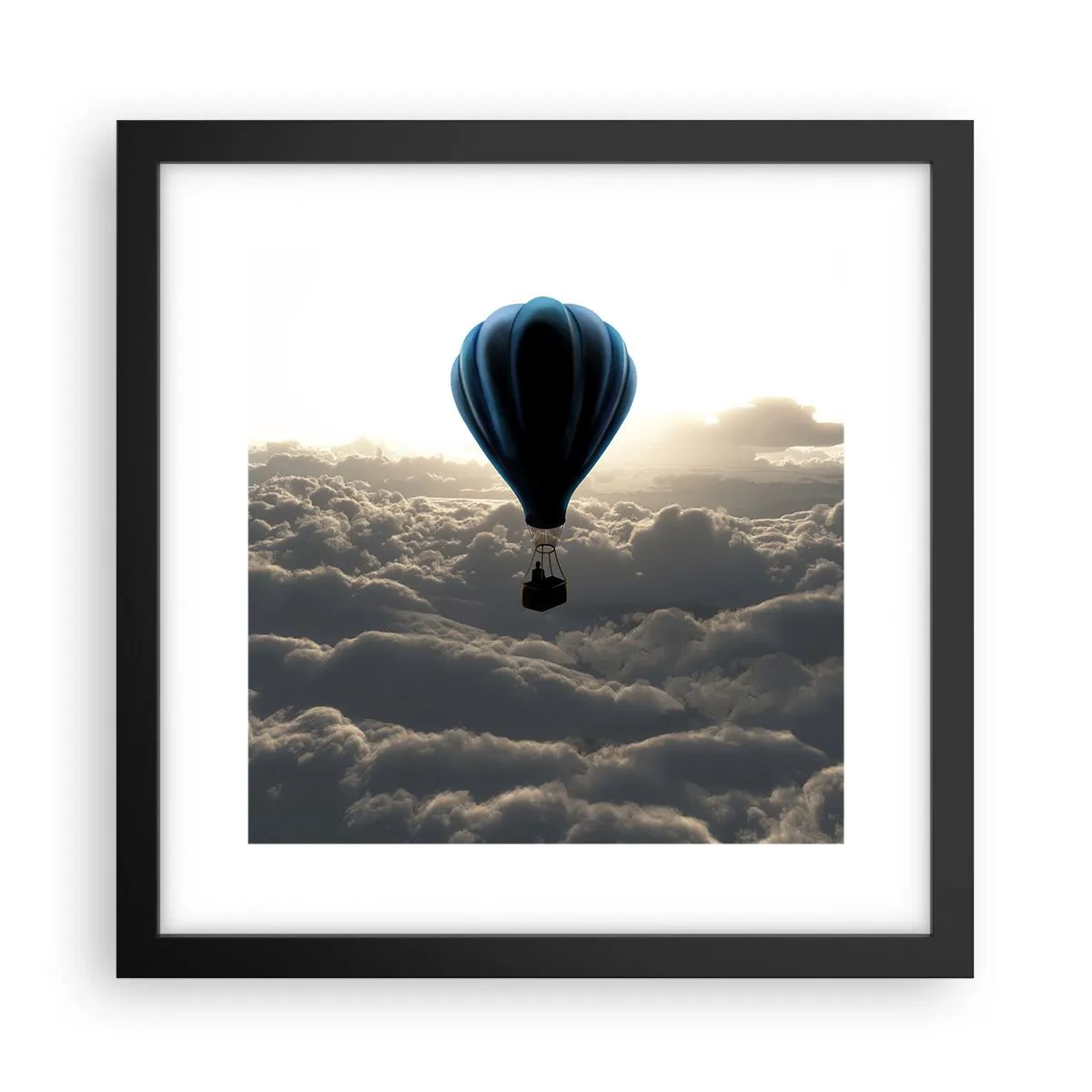 Poster în ramă neagră - Rătăcitor deasupra norilor - 30x30 cm