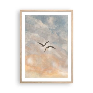 Poster în ramă de stejar deschis - Dansul cerului - 50x70 cm