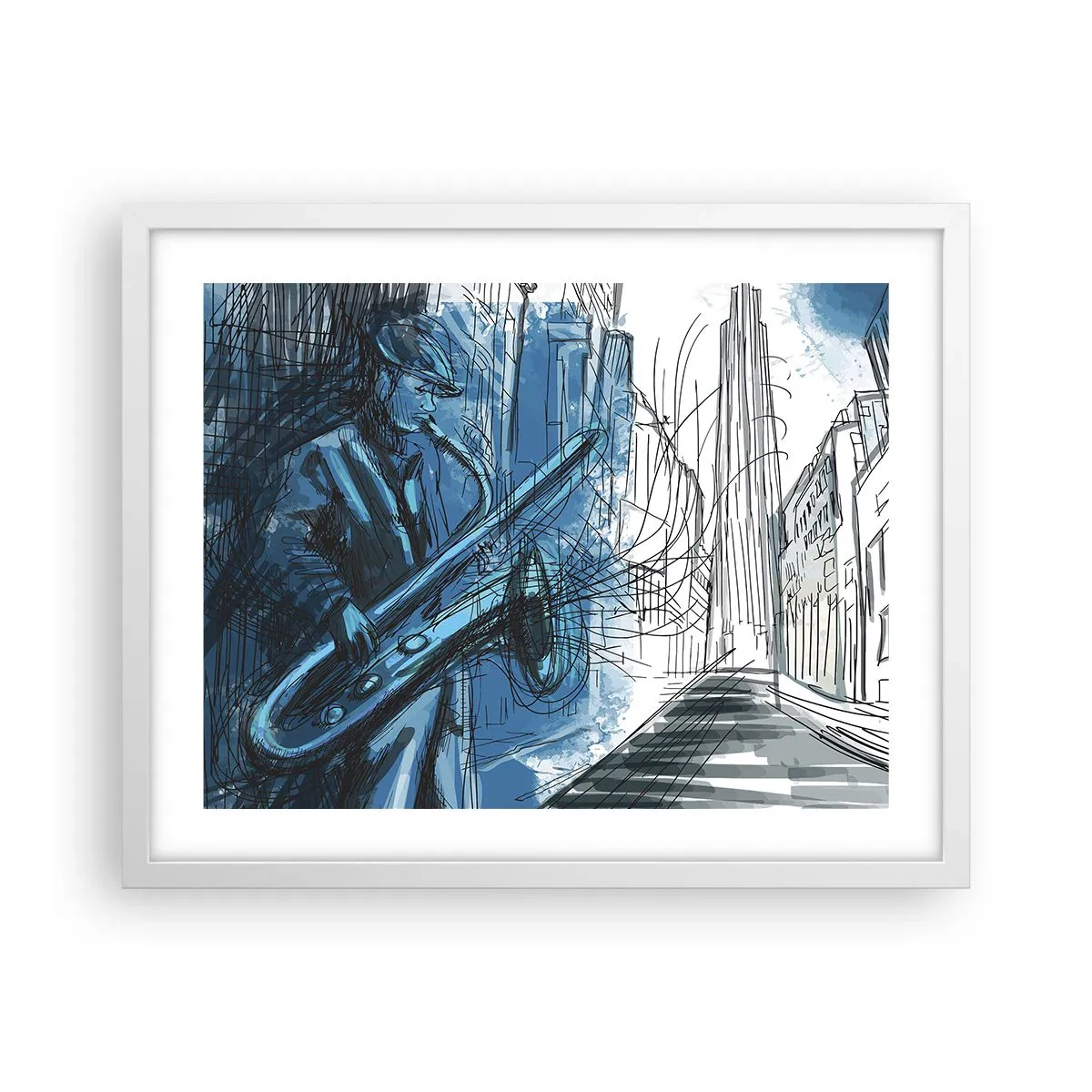 Poster în ramă albă - Rapsodie urbană - 50x40 cm