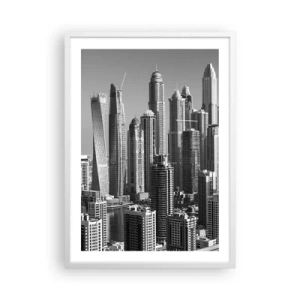 Poster în ramă albă - Orașul de deasupra deșertului - 50x70 cm
