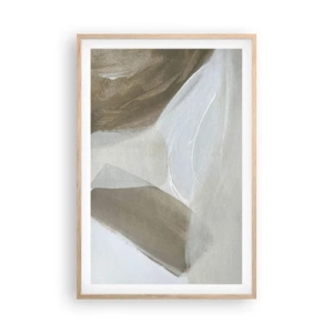 Poster în ramă de stejar deschis - Val de alb - 61x91 cm