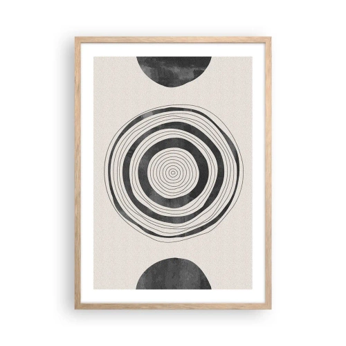 Poster în ramă de stejar deschis - Centrul cel mai important - 50x70 cm