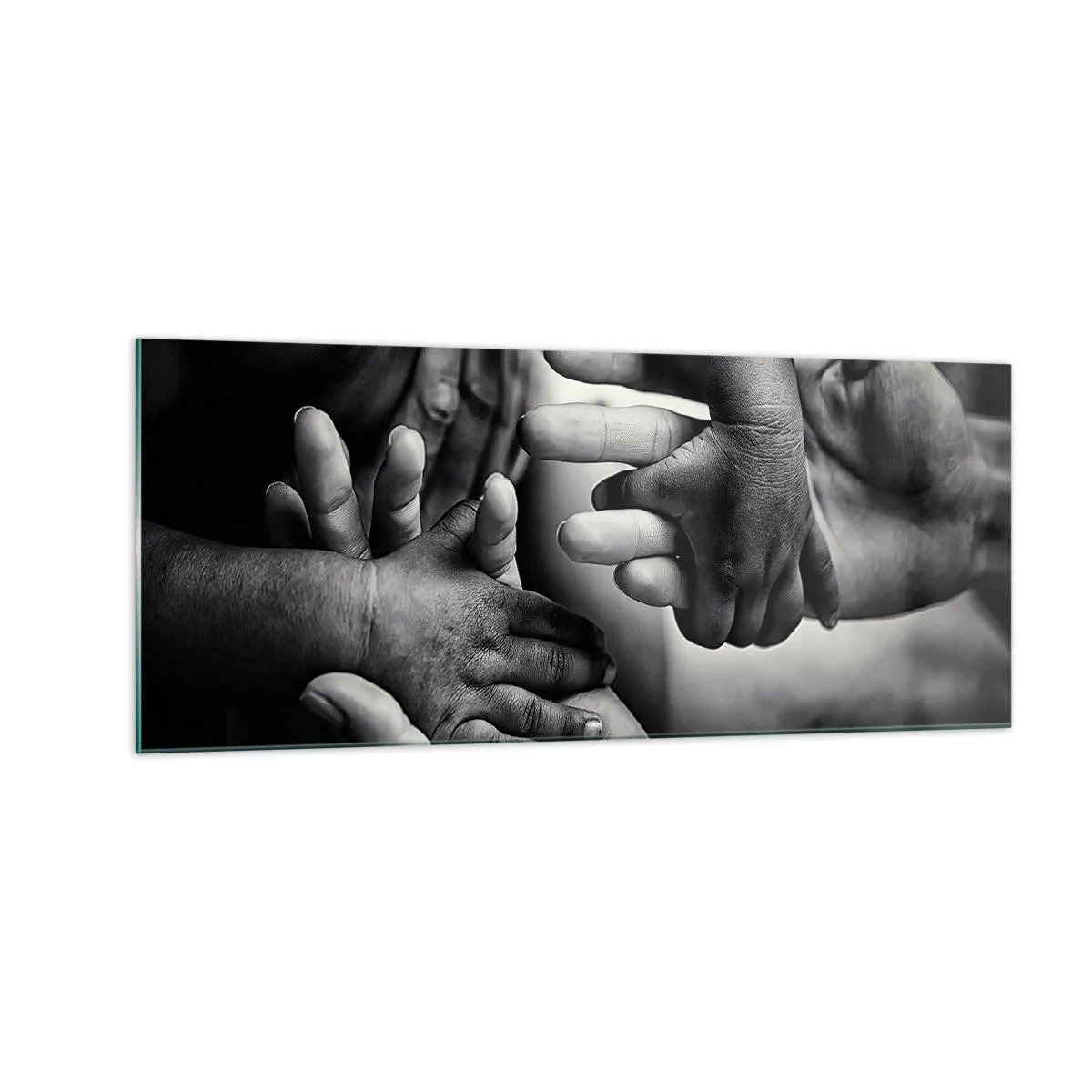 Tablou pe sticlă - A fi om - 100x40 cm