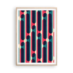 Poster în ramă de stejar deschis - Înăuntru și înainte - 70x100 cm