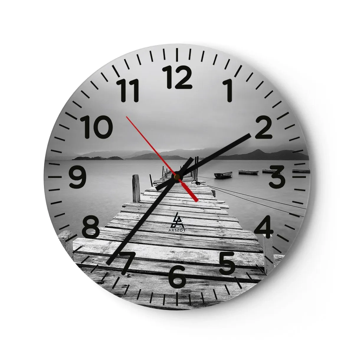 Ceas de perete - Ceas pe sticlă - Dincolo de munți, dincolo de mări - 30x30 cm