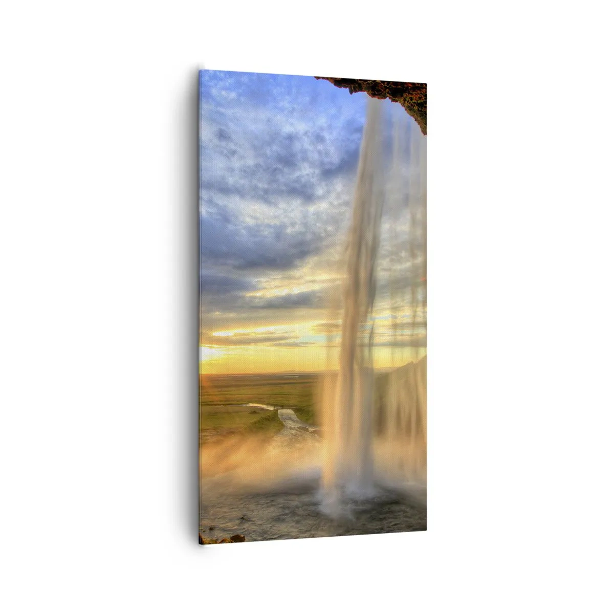 Tablou pe pânză - Lumea din spatele vălului de picături - 65x120 cm