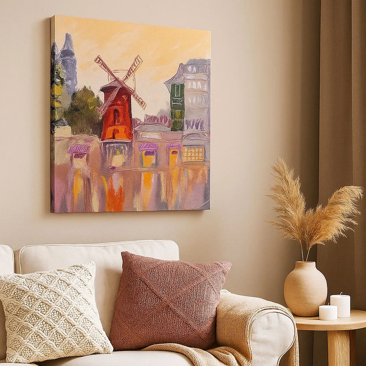 Tablou pe pânză - Icoane pariziene - Moulin Rouge - 30x30 cm