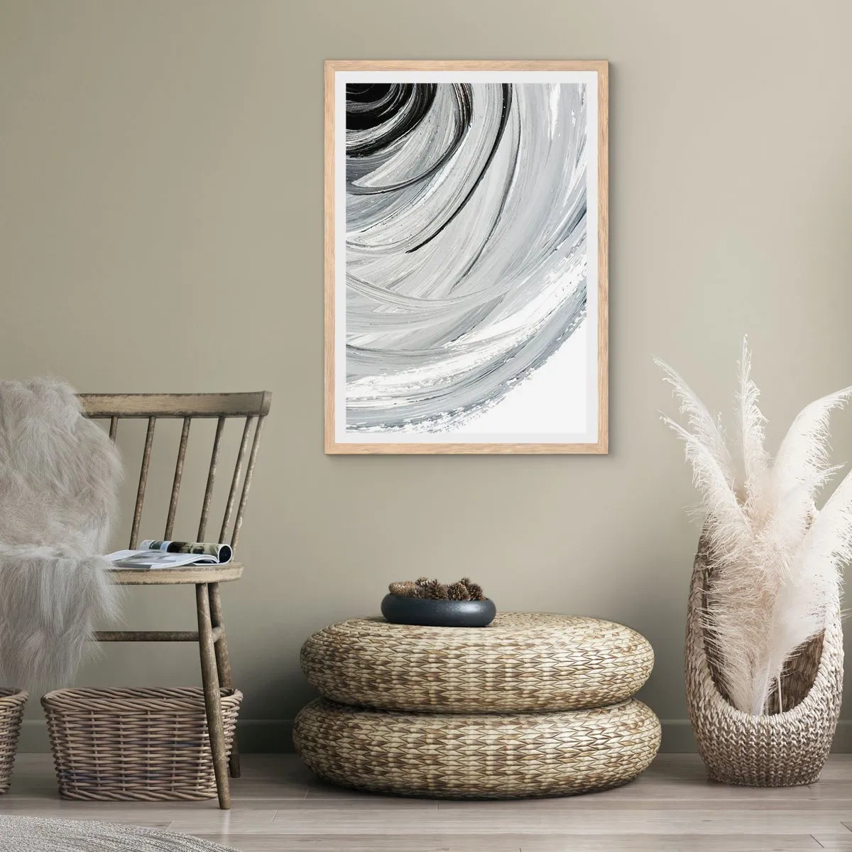 Poster în ramă de stejar deschis - Compoziție orbitală - 30x40 cm