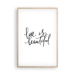 Poster în ramă de stejar deschis - Citiți și repetați - 61x91 cm