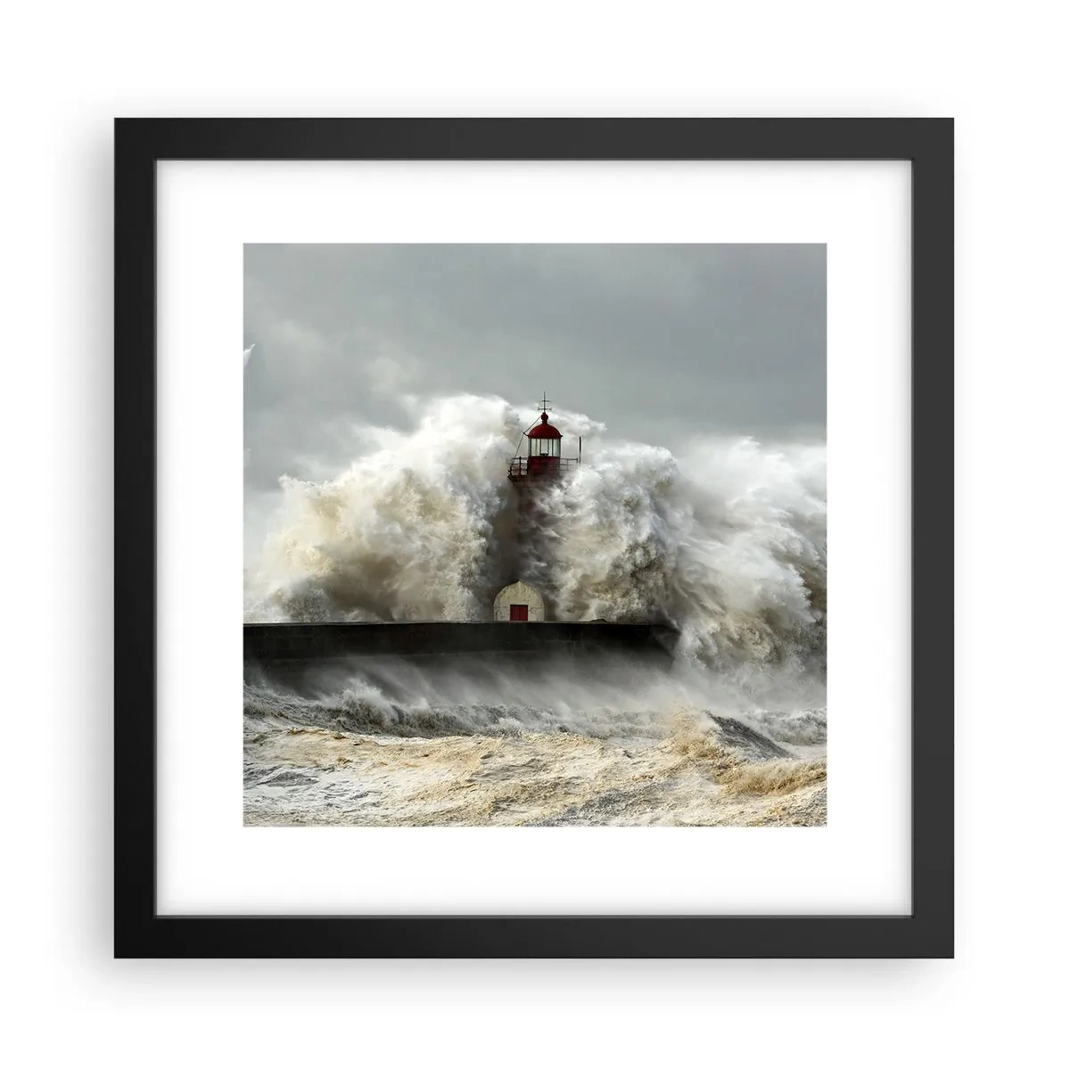Poster în ramă neagră - Mânia oceanului - 30x30 cm