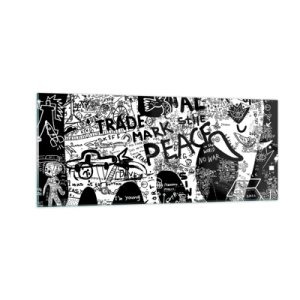 Tablou pe sticlă - Lumea bogată a străzii - 100x40 cm