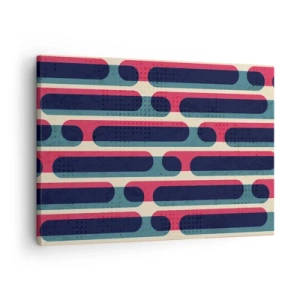 Tablou pe pânză Canvas - Model retro geometric cu culori pastelate - 70x50cm - Înăuntru și înainte - Decorațiune modernă pentru perete pentru living și dormitor ARTTOR