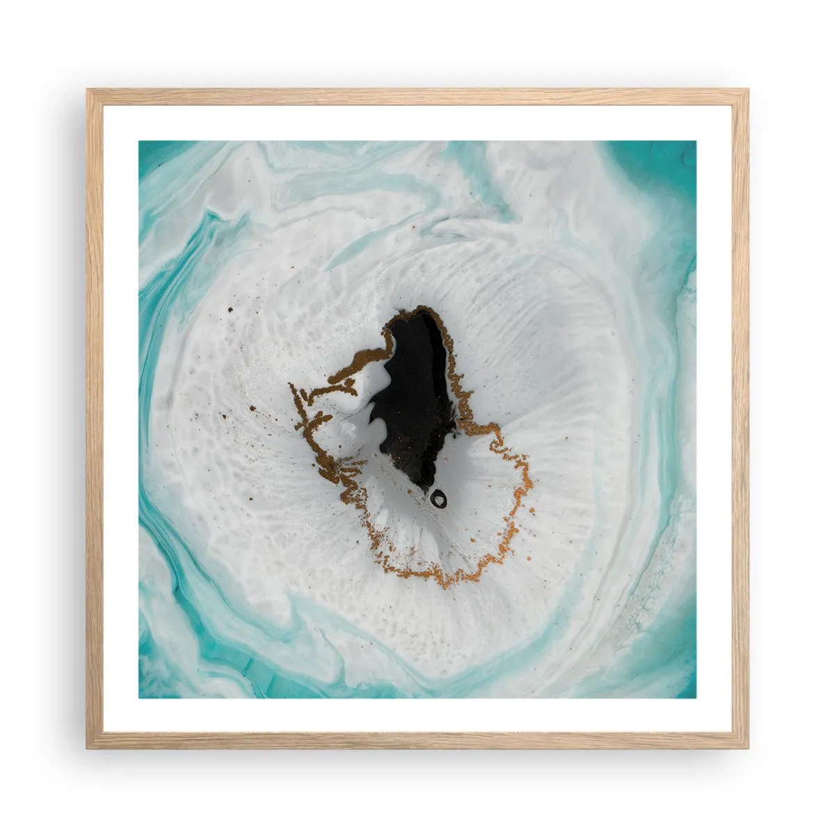 Poster în ramă de stejar deschis - Pătrunde înăuntru - 60x60 cm