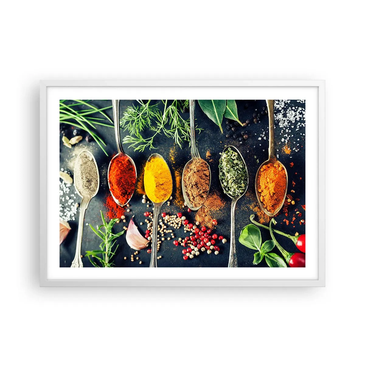 Poster în ramă albă - Magie culinară - 70x50 cm