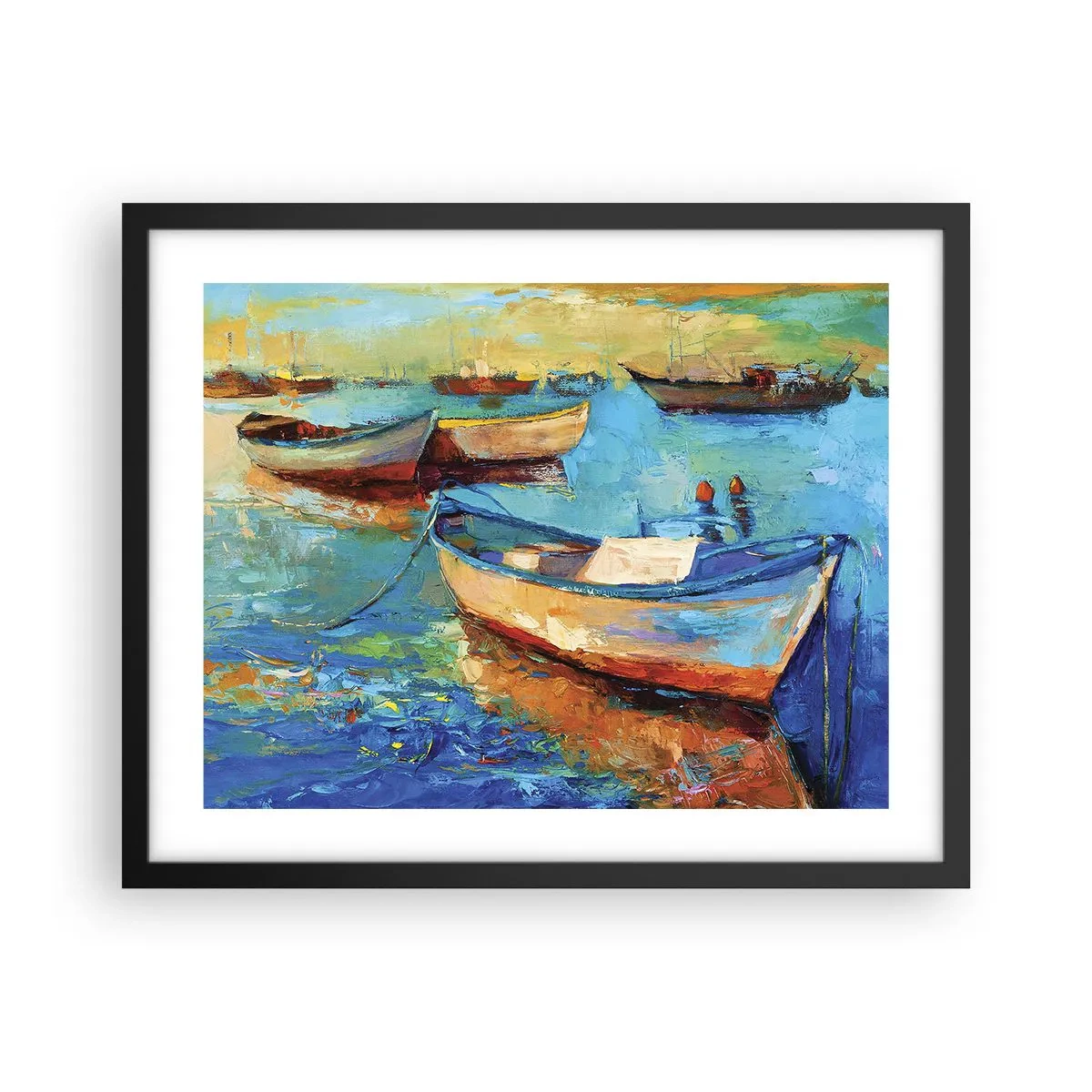 Poster în ramă neagră - Într-un golf de aur - 50x40 cm