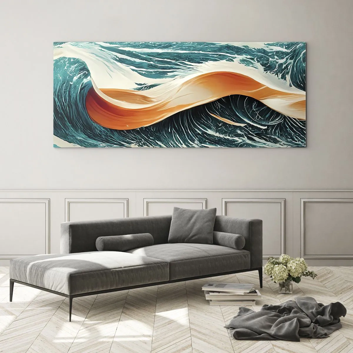 Tablou pe sticlă - Visul unui surfer - 100x40 cm