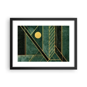 Poster în ramă neagră - Dinamica aurului și a azurului - 40x30 cm