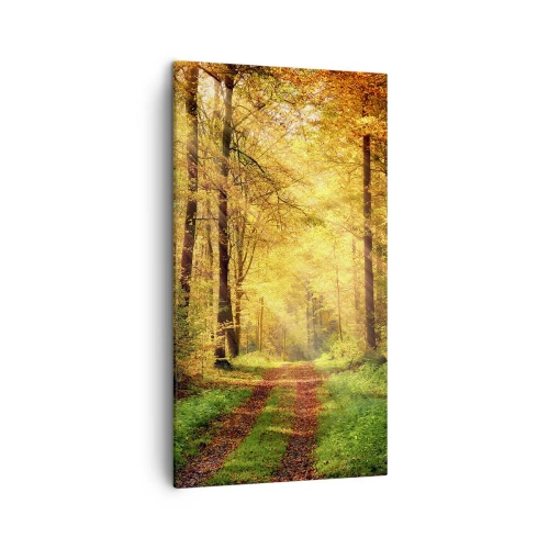 Tablou pe pânză - Tăcere de aur de pădure - 45x80 cm