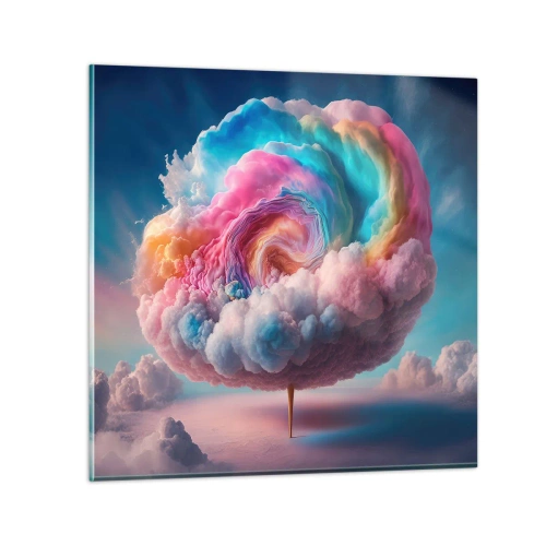 Tablou pe sticlă - Visul unui parc de distracții - 30x30 cm